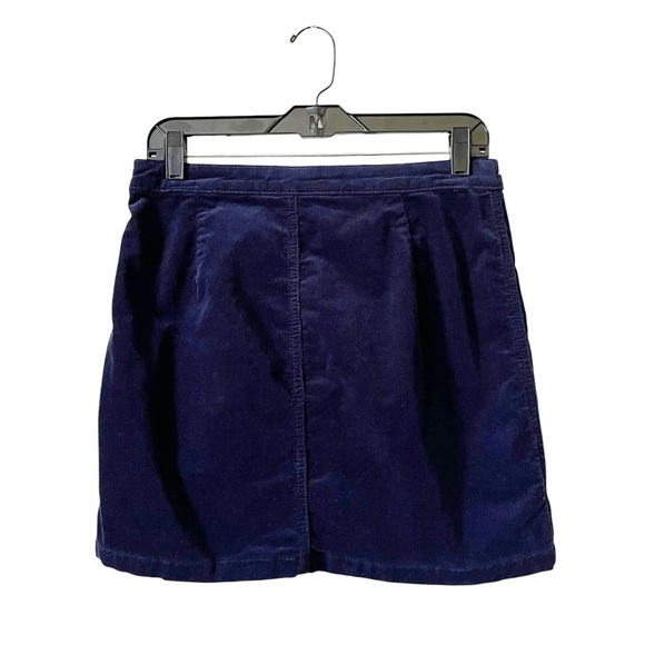 Mossimo Mini Skirt Womens Size 4 Blue Corduroy Floral Embroidered Stretch A Line - Picture 3 of 7
